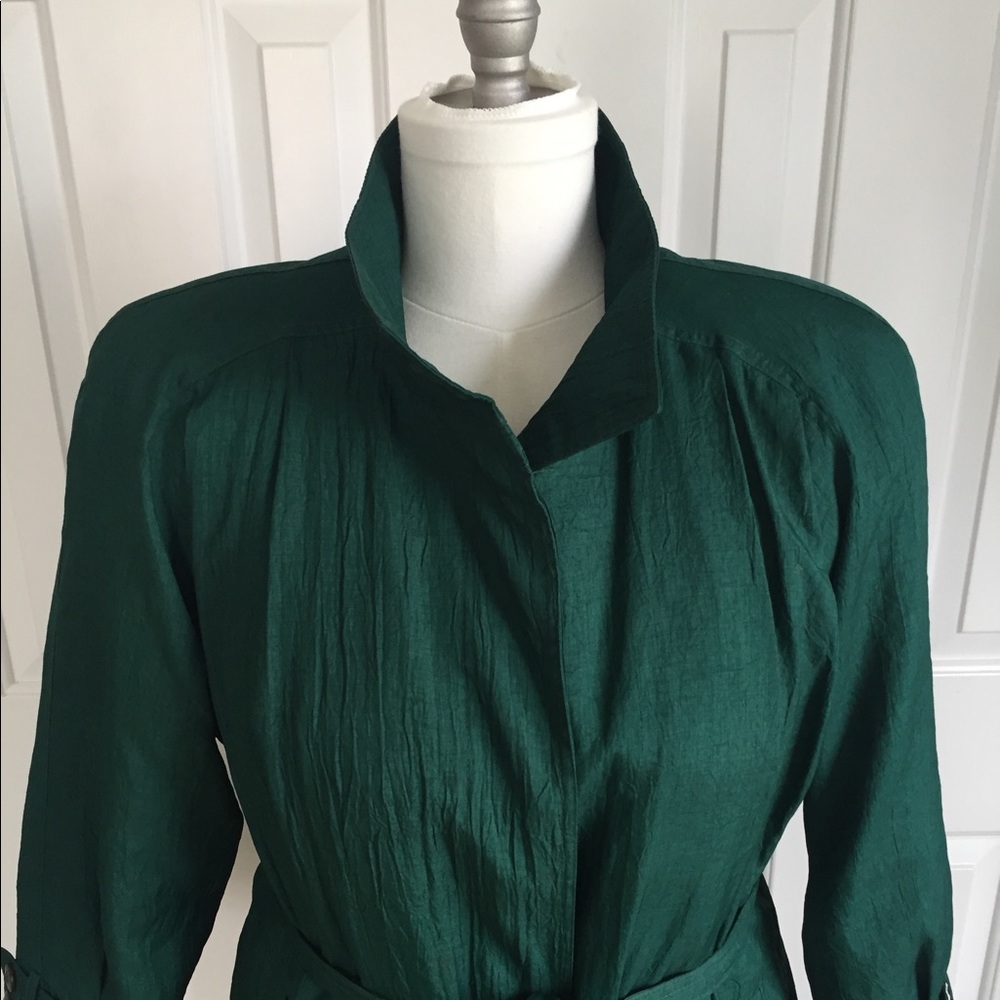 Vintage Green Coat with zip-out lining. Size 8-10